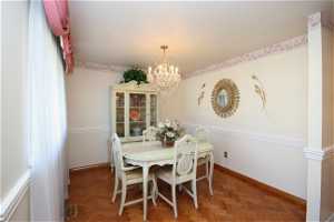 Formal dining space or perfect for den/library