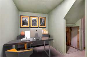 Virtually Staged Office Room in the basement