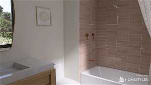 Rendering of bathroom 1 and potential design