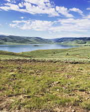 View of mountain feature featuring a water view