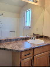 Bathroom with oversized vanity