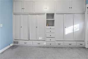 View of built-in cabinets.