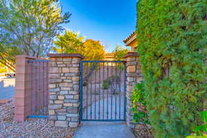 View of gate to covered patio