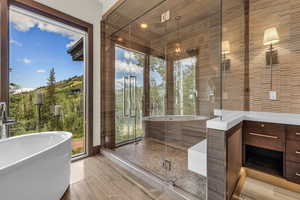 Bathroom with a tub to relax in