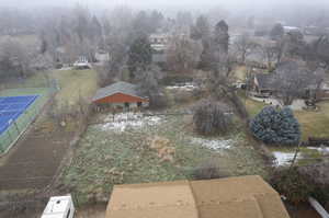 Back Property Line View N to S-Pasture, back of Barn, Garden area, Backyard,  Back of House behind the trees