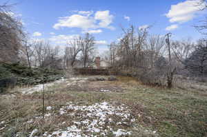 ground view of Garden area with fruit trees- E to W view, neighbors house in view.