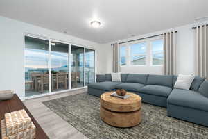 Living room featuring hardwood / wood-style floors