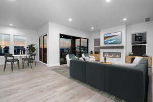 Living room featuring light hardwood / wood-style flooring