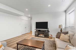 Living room featuring light hardwood / wood-style floors