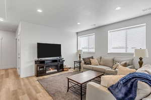 Living room featuring light hardwood / wood-style floors