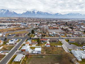 Drone / aerial view with a mountain view