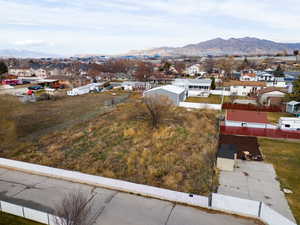 Drone / aerial view with a mountain view