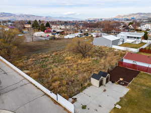 Drone / aerial view with a mountain view