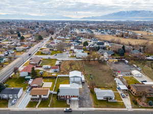 Bird's eye view with a mountain view