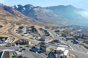 Bird's eye view with a mountain view