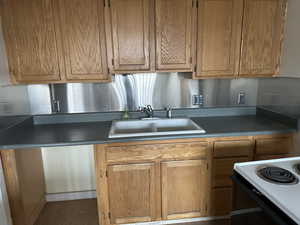 Kitchen featuring hardwood / wood-style floors, sink, and stove