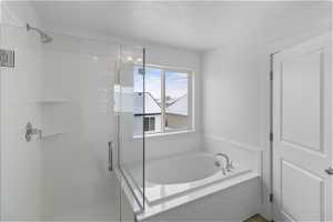 Primary Bathroom with soaker tub and walk in shower