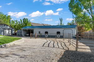 Exterior space featuring an outdoor structure