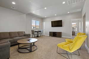 View of carpeted living room