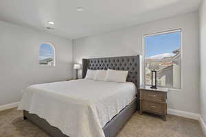 View of carpeted bedroom