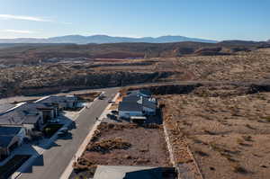 Drone / aerial view featuring a mountain view