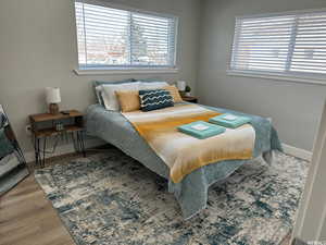 Bedroom featuring hardwood / wood-style flooring