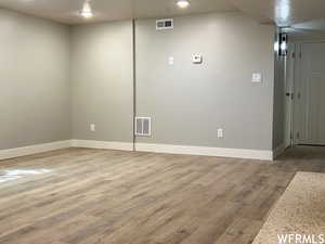 Interior space with light hardwood / wood-style floors