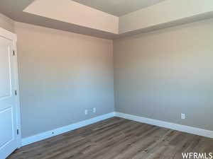 Empty room with light wood-type flooring