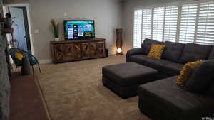 View of carpeted living room