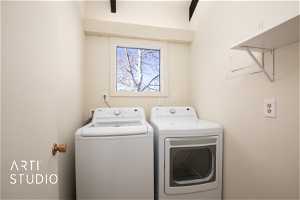Laundry area with separate washer and dryer