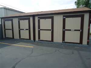 Exterior of larger storage are fronts. Doors are 4" wide.