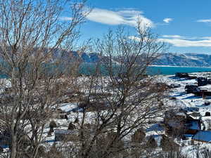 View of mountain feature with a water view