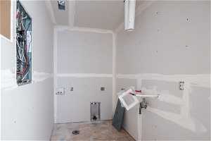Laundry room on second level. Tankless water heater.