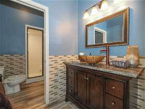 Basement Guest Bathroom with Steam Shower. Located behind bar area