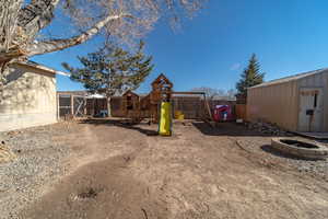 View of yard with a playground