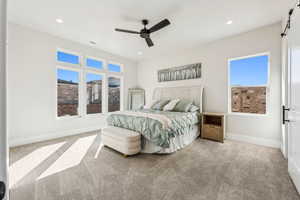 guest bath with king size bed