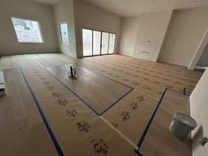 Interior space with hardwood / wood-style floors