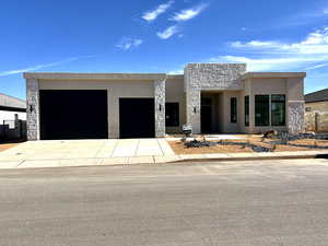 View of front facade with a garage