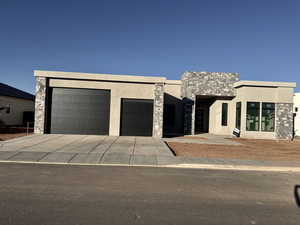 Modern home with a garage