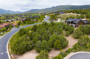 Aerial view with a mountain view