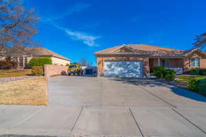 View of front of house with a garage