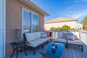 Deck featuring outdoor lounge area