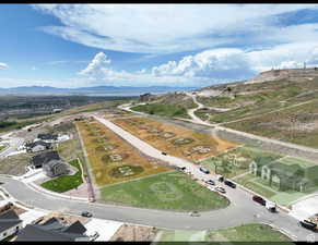 Aerial view featuring a mountain view