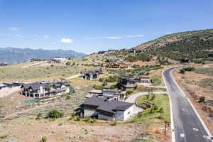 Bird's eye view with a mountain view