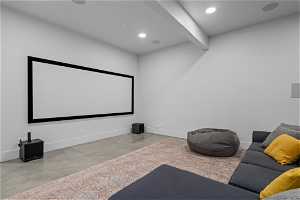 Cinema room - 10 foot basement ceiling