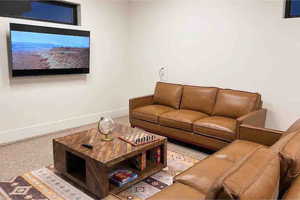 View of carpeted living room