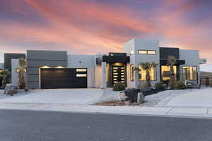 Contemporary house featuring a garage