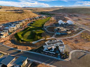 Aerial view featuring a mountain view