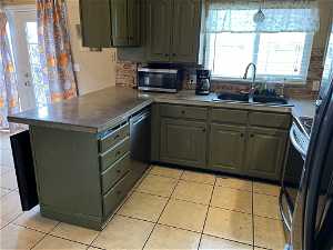 Kitchen with Concrete Countertops