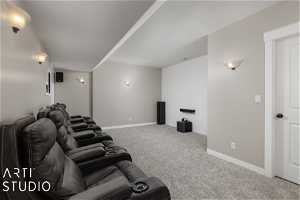 View of carpeted cinema room